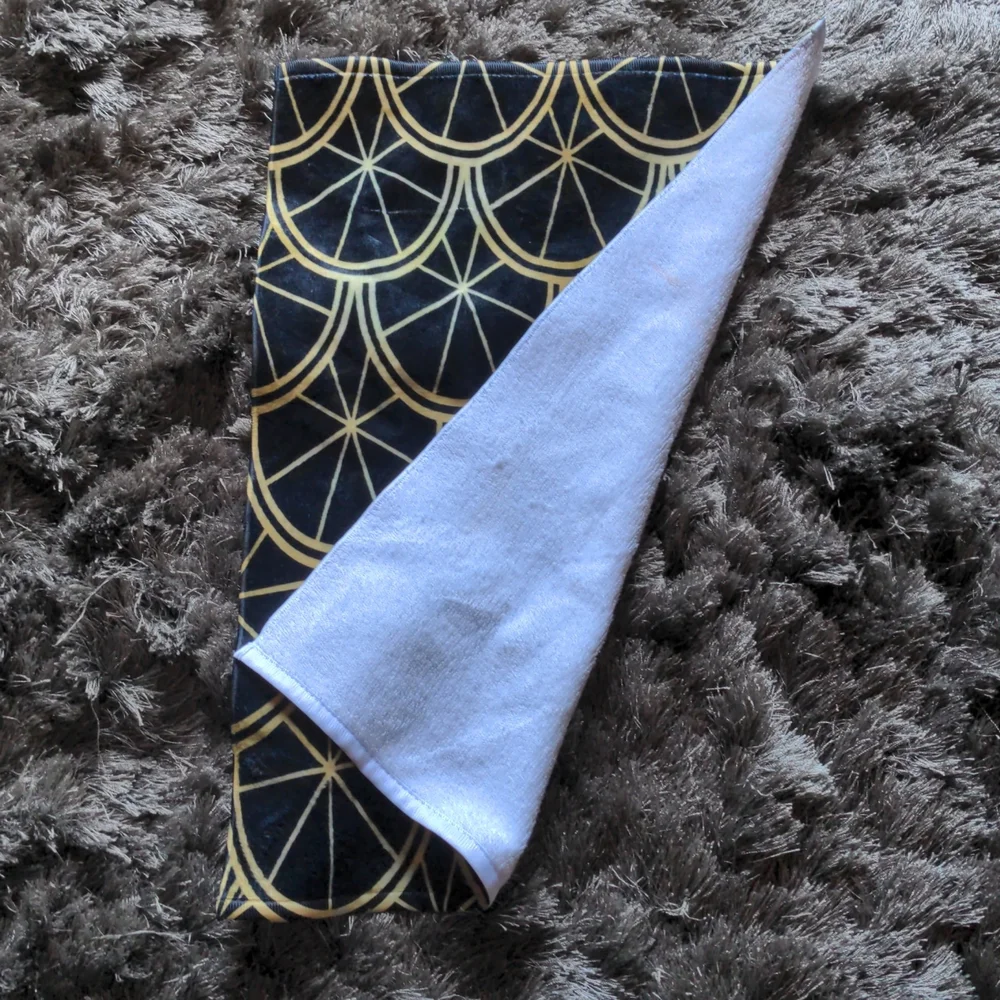 Two art deco microfiber hand towels